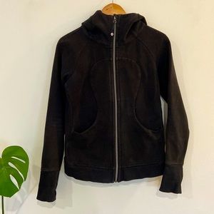 Lulu Lemon black zip up scuba hoodie